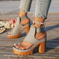 🏖️New arrival 40% OFF!👡Chunky Heel Platform Sandals with Ankle Strap