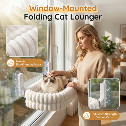 🐱🪟Foldable Suction Cat Window Hammock |Folds Flat Against the Window When Not in Use☁️