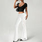 👖 LIMITED-TIME 50% OFF! ✨ Women's Ruched Lace Flare Pants – Stretchy, Slimming, Elegant 💃