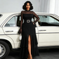 👗40% OFF NOW!✨ Women's Sheer Bell Sleeve Maxi Dress – High-Waist & Dramatic Slit – Elegant Party & Wedding Guest Gown 🌹