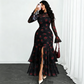 👗40% OFF NOW!✨ Women's Sheer Bell Sleeve Maxi Dress – High-Waist & Dramatic Slit – Elegant Party & Wedding Guest Gown 🌹