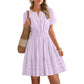 ☀️🌸Women’s Tiered Mini Dress🍀 – Short Sleeve, Sweet Summer Style & Everyday Comfort 👗