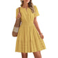 ☀️🌸Women’s Tiered Mini Dress🍀 – Short Sleeve, Sweet Summer Style & Everyday Comfort 👗