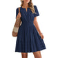 ☀️🌸Women’s Tiered Mini Dress🍀 – Short Sleeve, Sweet Summer Style & Everyday Comfort 👗