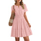 ☀️🌸Women’s Tiered Mini Dress🍀 – Short Sleeve, Sweet Summer Style & Everyday Comfort 👗