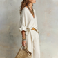 👚 50% OFF NOW! 🍁 Chic Women's V-Neck Top & Wide-Leg Pants Set – One outfit, zero styling stress – Soft, breathable & perfect for work or weekend – effortless elegance 👖