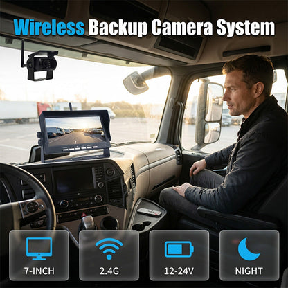 🥳50K+ SOLD!🚛📹 50% OFF! 7″ Wireless Backup Camera System – Stable 2.4G signal, 12V‑24V. Perfect for trucks & RVs. 🛡️✨