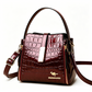 👜 LIMITED-TIME 40% OFF! ✨ Glossy Crocodile Pattern Women's Handbag – Structured, Gold Hardware, Spacious & Chic 💼
