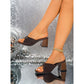 👠50% OFF!👜Women's Square Toe Ruched Block Heel Slippers
