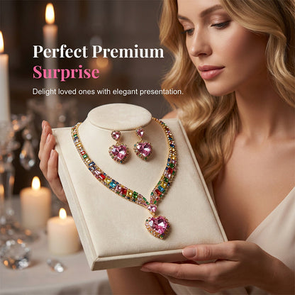 💎 40% OFF! ✨ Sparkling Heart Jewelry Set – Necklace & Earrings, Elegant, Lightweight 💖
