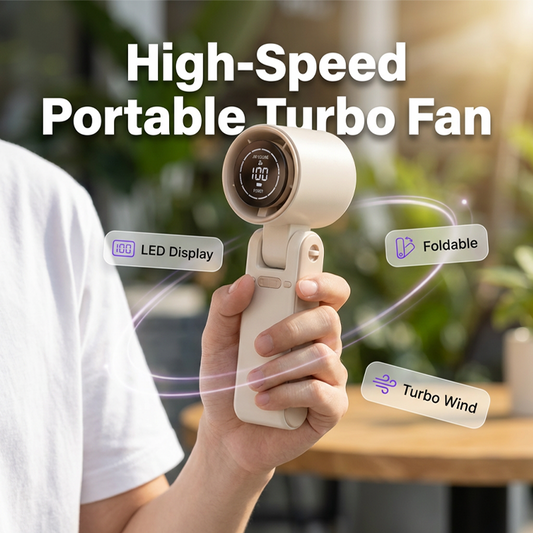 🌬️ 40% OFF! ✨ Portable Handheld Fan – Digital Display, High-Speed, Adjustable ⚡