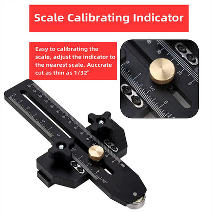 🪚📏Precision Thin Rip Table Saw Jig – Micro-Adjustable Aluminum Cutting Guide