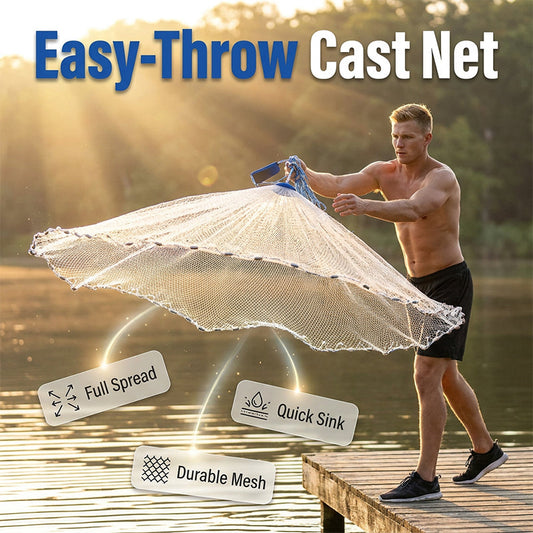 🎣⚓Easy-Throw Fishing Cast Net – Fast-Sinking Heavy-Duty Bait Net🌊