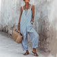 👗 50% OFF NOW! 🌊 Women's Casual Striped Spaghetti Strap Jumpsuit – Relaxed Fit, Breathable & Wide-Leg – Perfect for Sunny Days ✨