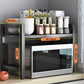 🍳✨Expandable Microwave Countertop Rack with Adjustable Shelf & Hooks🧰
