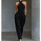 Elegant Halter Sleeveless Jumpsuit with Waist Tie