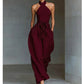 Elegant Halter Sleeveless Jumpsuit with Waist Tie
