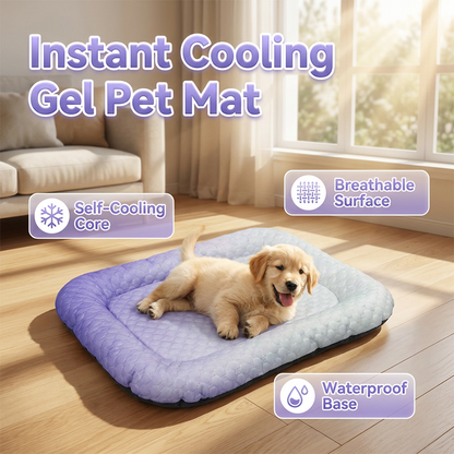 🐾❄️Pet Cooling Mat for Dogs & Cats🐶Naturally Cool Ice-Silk Pad Breathable, Washable & Soft 🌿  For Floors, Sofas & Car Travel Multiple Sizes Gradient Colours🐱