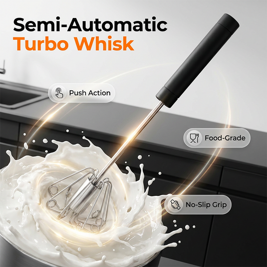 🥄🍳Last Day Promotion 50% OFF!🍰Stainless Steel Semi-Automatic Hand Egg Beater