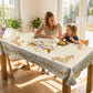 🌹Waterproof Gold Rose Tablecloth – Embossed Effect, Stain-Resistant, Elegant ✨