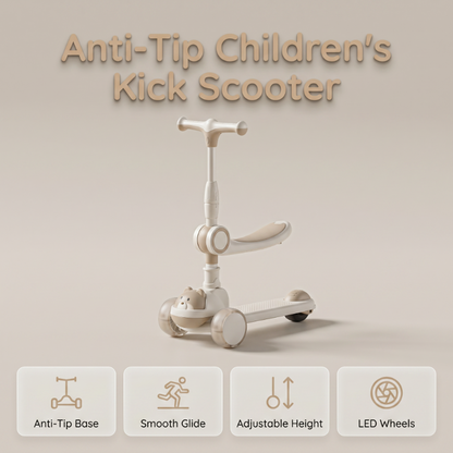 🛴New Arrivals!👶Anti-Tip Children's Kick Scooter with Luminous Wheels🌈