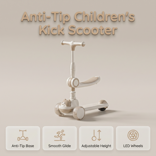 🛴New Arrivals!👶Anti-Tip Children's Kick Scooter with Luminous Wheels🌈