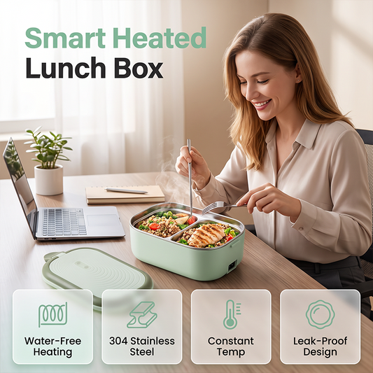 🍱🌡️Portable Electric Heated Lunch Box with Stainless Steel Food Tray