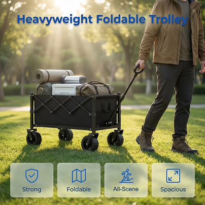 🏕️50% OFF!🧰Collapsible Wagon Cart with Wheels