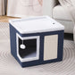 🐱🏠Foldable 2-in-1 Cat Cube House – Dual-Level Bed with Scratching Pad🐾