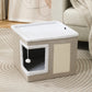 🐱🏠Foldable 2-in-1 Cat Cube House – Dual-Level Bed with Scratching Pad🐾