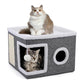 🐱🏠Foldable 2-in-1 Cat Cube House – Dual-Level Bed with Scratching Pad🐾