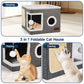 🐱🏠Foldable 2-in-1 Cat Cube House – Dual-Level Bed with Scratching Pad🐾
