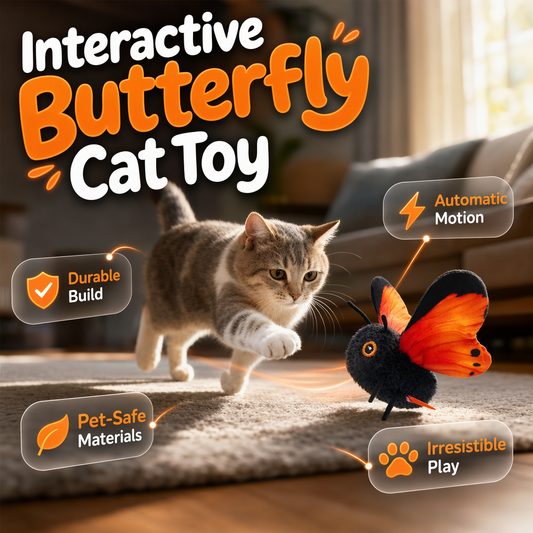 🐱Automatic Flapping Butterfly Cat Toy – Interactive Motion Teaser🦋