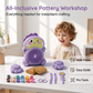 ✨ Kids Electric Pottery Wheel DIY Studio Craft Kit – Hands-Free Foot Pedal Speed Control, Ultra-Smooth Non-Toxic Air-Dry Clay, 12 Vibrant Washable Paints & Mess-Free Splash Guard Tray – 2 Colors 🏺
