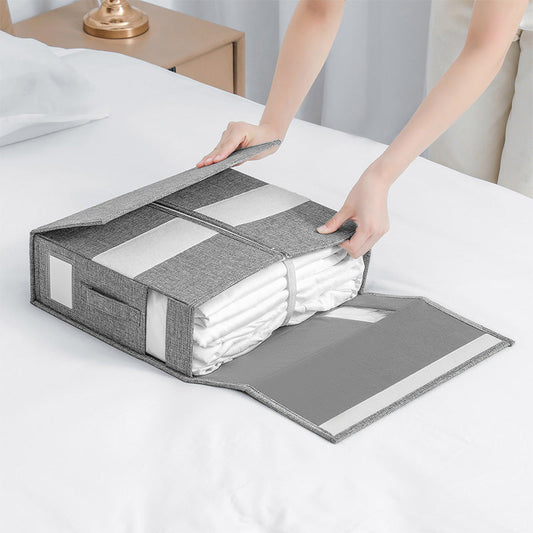 🗃️🪻Foldable Bed Sheet Organizer with Clear Window & Zipper