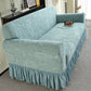 🛋️🛡️Full-Coverage Jacquard Sofa Slipcover with Ruffled Skirt