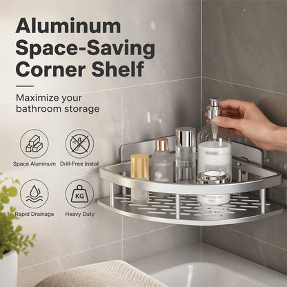 🚿🏠No-Drill Corner Shower Shelf – Space-Saving Bathroom Organizer✨