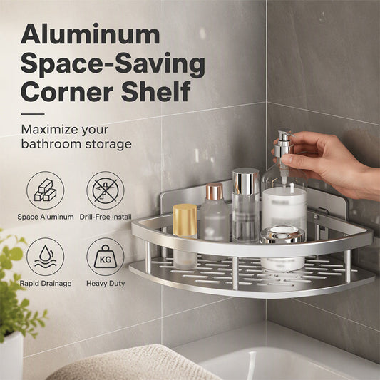 🚿🏠No-Drill Corner Shower Shelf – Space-Saving Bathroom Organizer✨