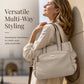 👝🌸Women’s Pleated Canvas Tote Bag with Multi-Pocket Design