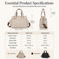 👝🌸Women’s Pleated Canvas Tote Bag with Multi-Pocket Design
