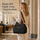 👝🌸Women’s Pleated Canvas Tote Bag with Multi-Pocket Design