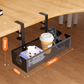🔌🖥️ No-Drill Clip-On Under-Desk Cable Management Basket | Rubber-Padded C-Clips, Side Openings for Easy Cable Routing🔗