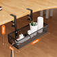 🔌🖥️ No-Drill Clip-On Under-Desk Cable Management Basket | Rubber-Padded C-Clips, Side Openings for Easy Cable Routing🔗