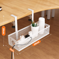 🔌🖥️ No-Drill Clip-On Under-Desk Cable Management Basket | Rubber-Padded C-Clips, Side Openings for Easy Cable Routing🔗