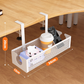 🔌🖥️ No-Drill Clip-On Under-Desk Cable Management Basket | Rubber-Padded C-Clips, Side Openings for Easy Cable Routing🔗