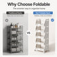 📦🛞Multi-Tier Foldable Rolling Storage Cart | Lockable Wheels, Quick-Fold🔧