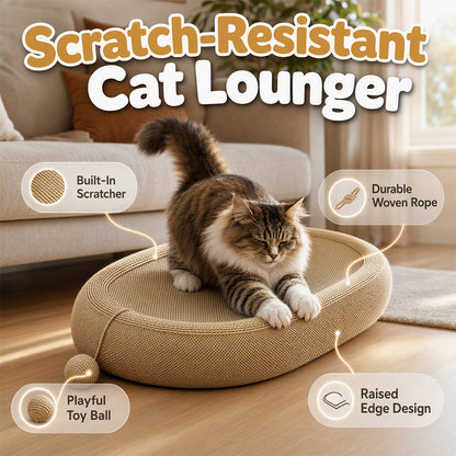🐱 2-in-1 Sisal Cat Scratcher Bed – Scratch, Play & Lounge