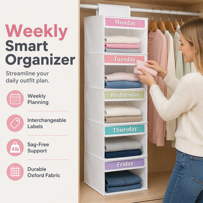 📅👔Weekly Outfit Planner Hanging Closet Organizer | Cut Morning Chaos in Half
