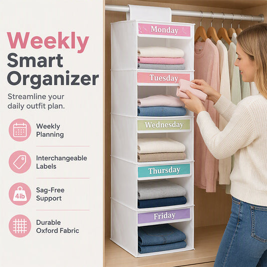 📅👔Weekly Outfit Planner Hanging Closet Organizer | Cut Morning Chaos in Half