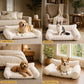 🐾🐱 Cozy Sofa Pet Bed – Ultra-Comfortable, Raised Bolster Edges & Super-Soft Ribbed Plush🐶